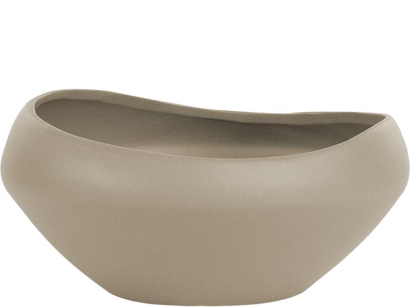 Round taupe ceramic bol Sigu