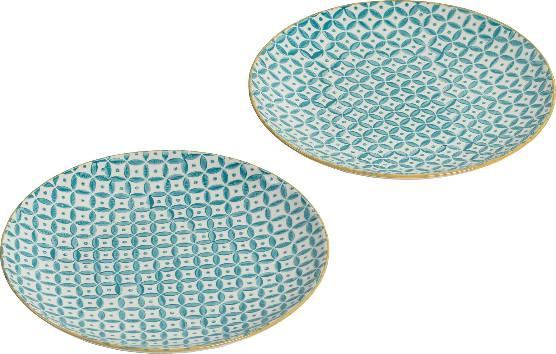 Plato redondo FOREN turquesa - set 2 pzs