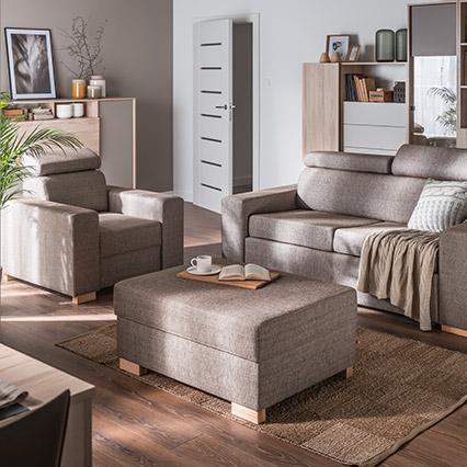 Puff Milton 70x70 con contenedor arreglo