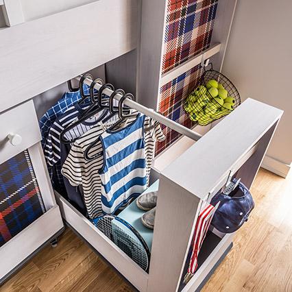 Contenedor con riel para cama multi Nest arreglo
